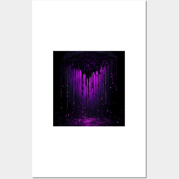 Purple Rain, Echoes of Passion in a Melodic Storm Wall Art by Abelfashion